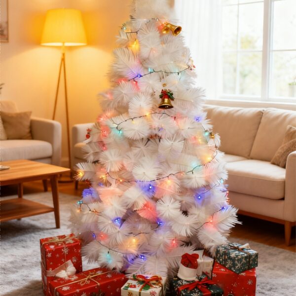 Árbol de Navidad blanco con 142 ramitas de pino de 150 cm