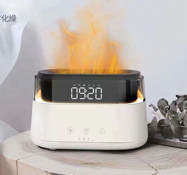 Difusor de Aromas Moderno - Reloj Led - USB-C - Efecto Llama - Imagen 2