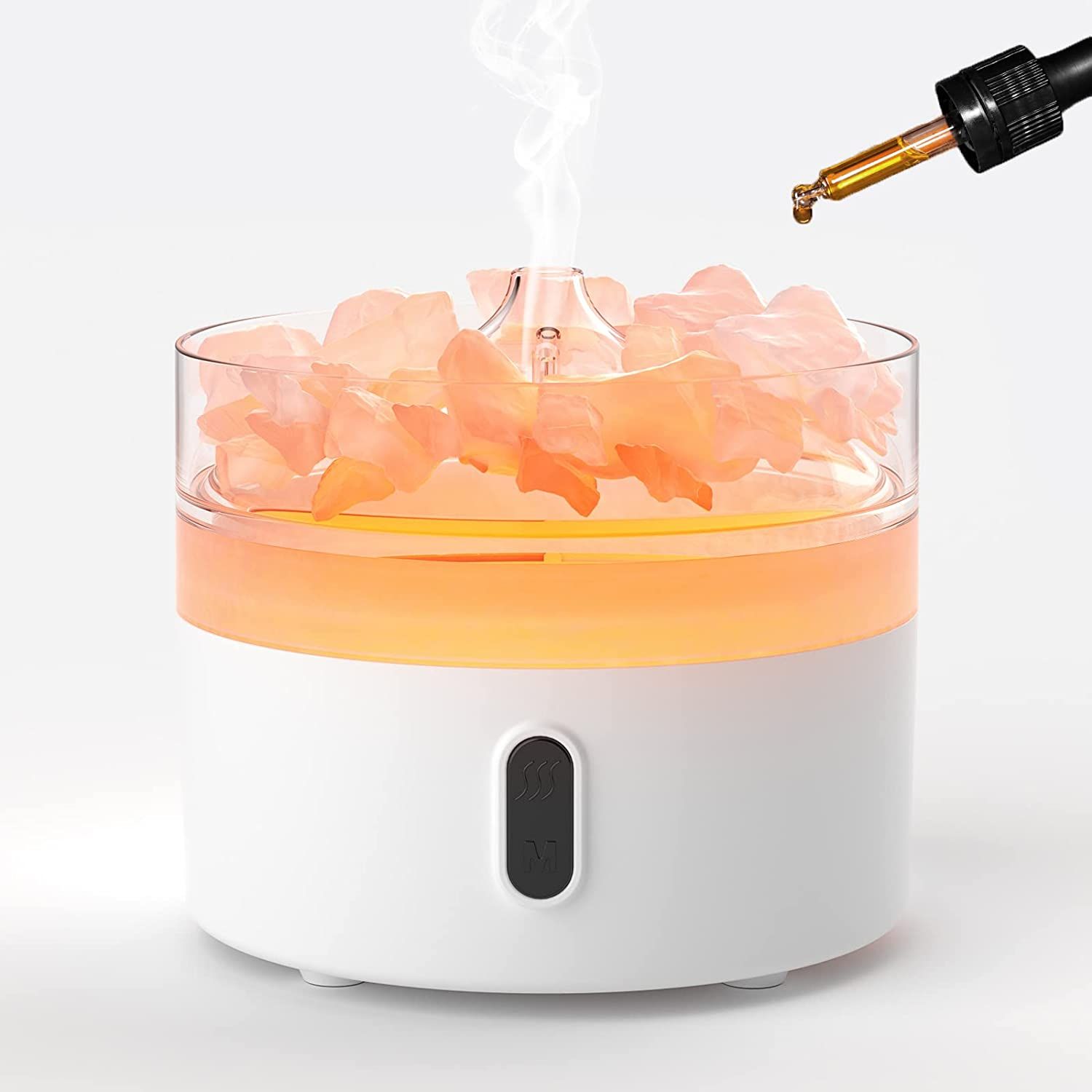 Difusor de Aroma de Sal del Himalaya - Luz Nocturna - Efecto Llama (Sal incluida) - Imagen 2