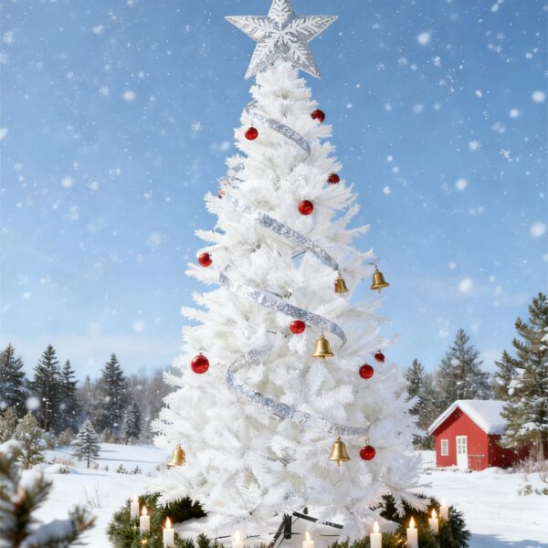 Árbol de Navidad blanco, medida 150 cm, 180 cm y 210 cm