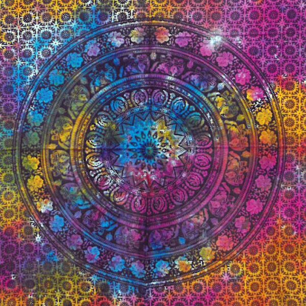 Arte mural de algodón – elefante mandala
