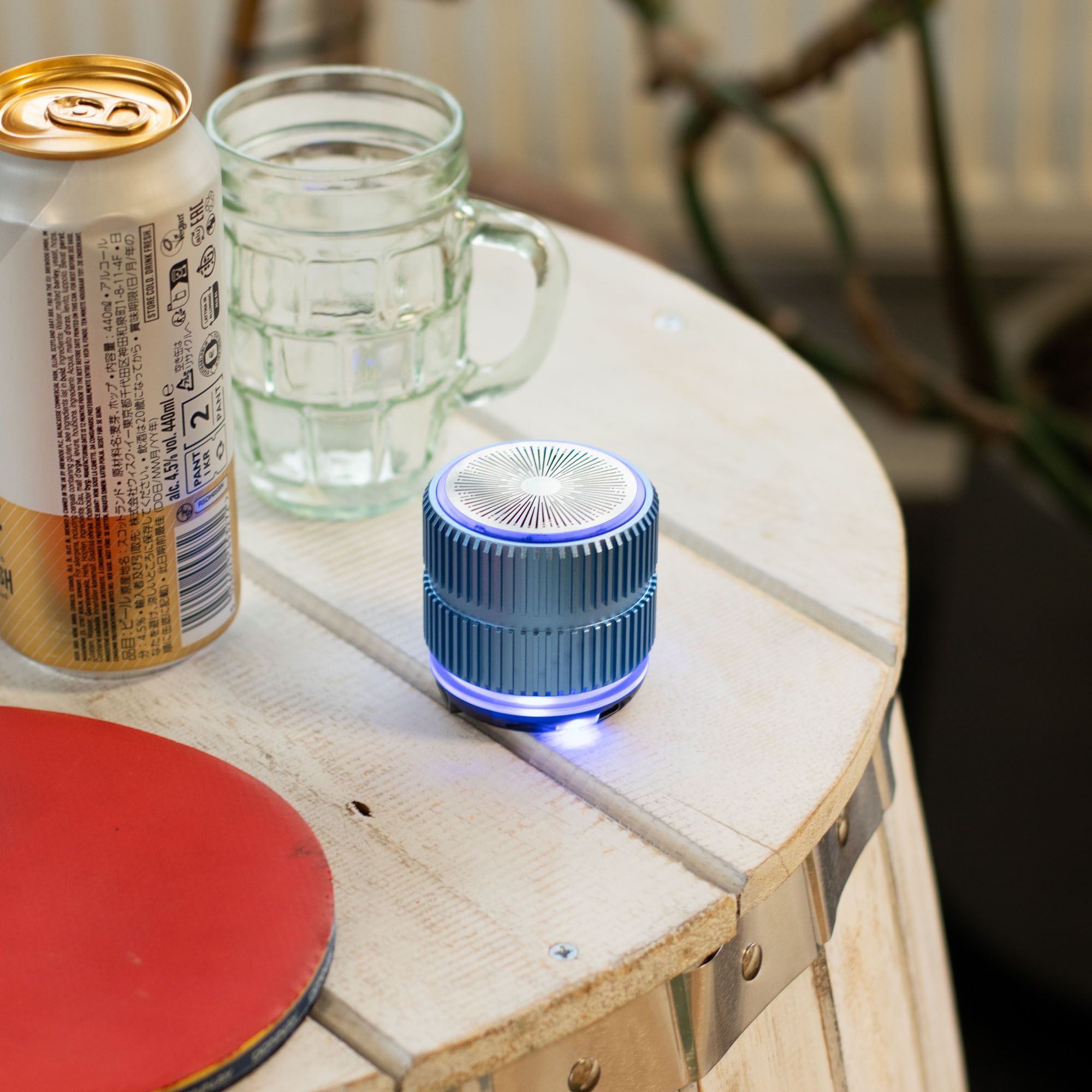 Lámpara colgante verde para acampar y mini altavoz - Imagen 2