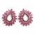Pendientes de Cristal Vintage – Aro – Cuarzo Rosa