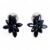 Pendientes de Cristal Vintage – Flores – Negro Azabache