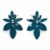 Pendientes de Cristal Vintage – Flores – Verde Turquesa