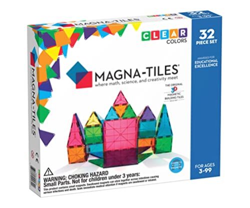 Magna Tiles 32-Piece Clear Colors Set