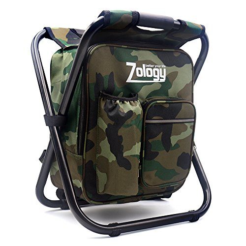 Zology Silla Plegable Acampa Taburete Mochila con Refrigerador Bolsa de Picnic